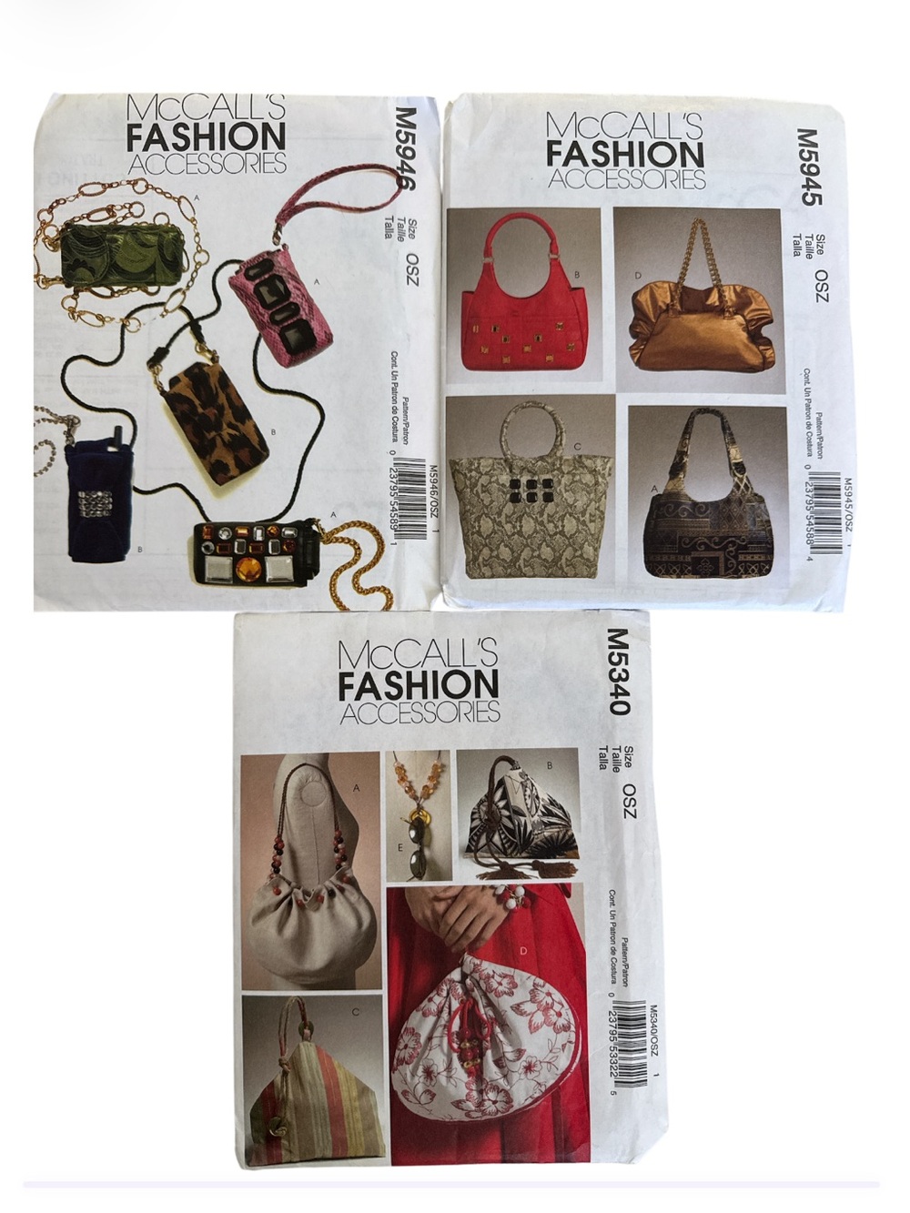 McCall’s Fashion Accessories Sewing Pattern Bundle - Bags Purses Totes